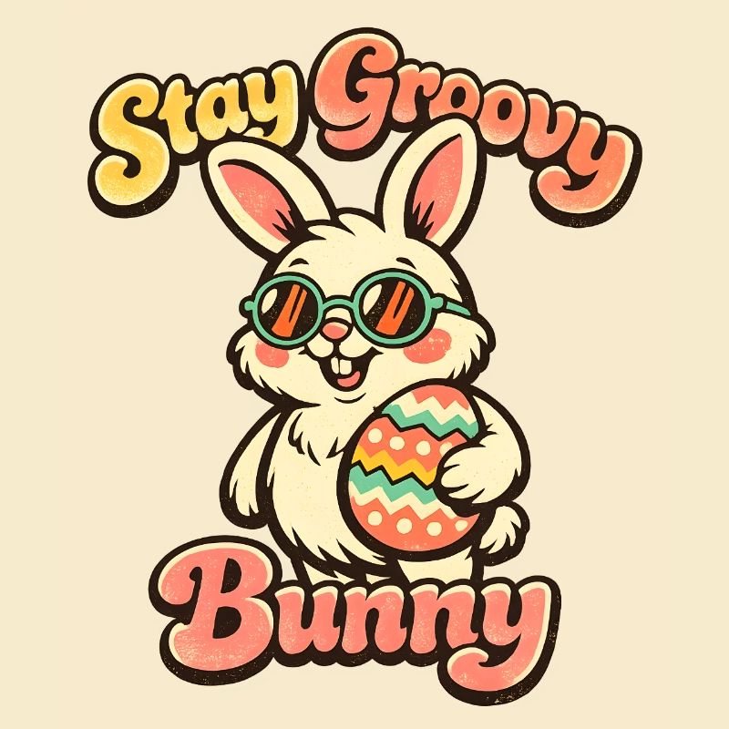 Retro Bunny with Sunglasses Easter Rabbit Ears