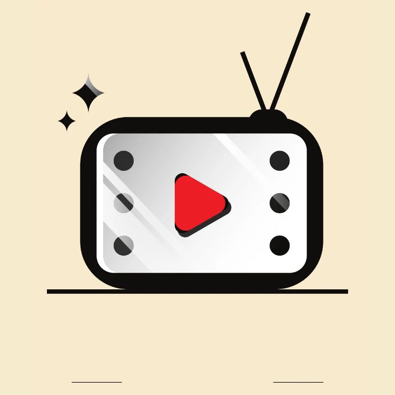 Retro TV Play Button Pattern