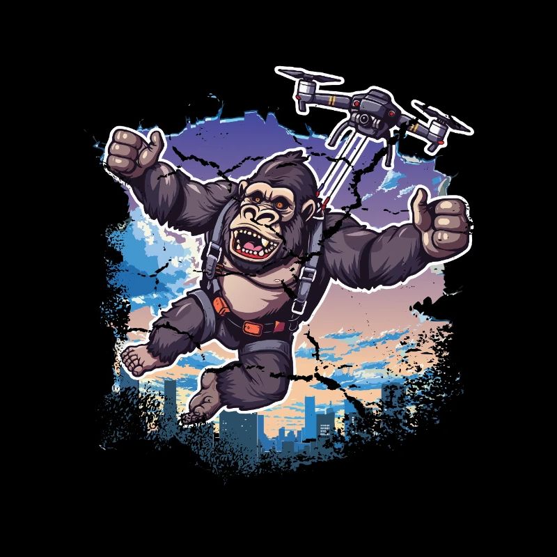 Gorilla Drohne Kinder lustig