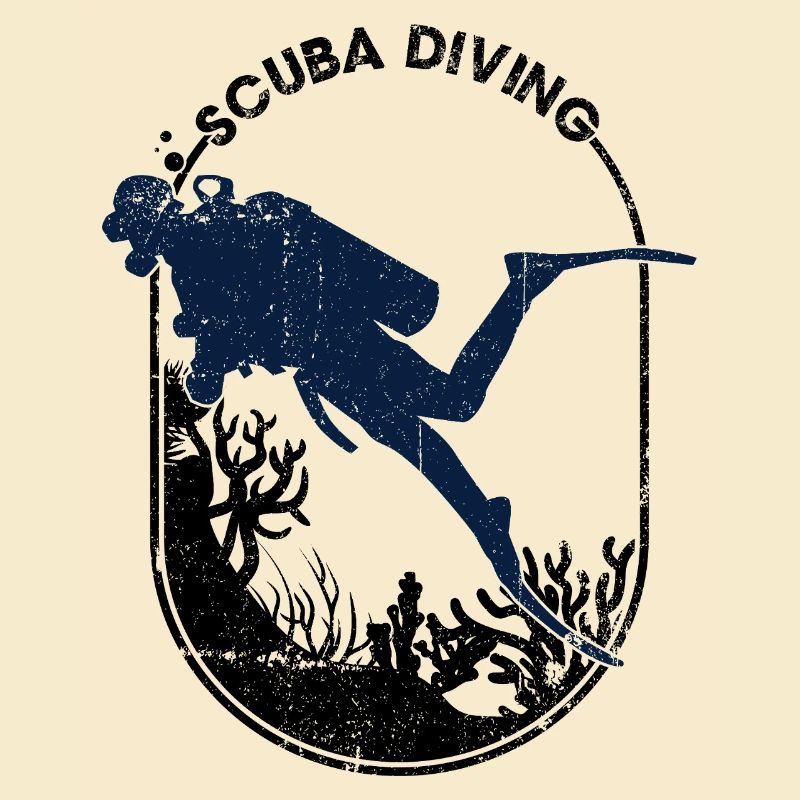 Diving Diver Silhouette Design