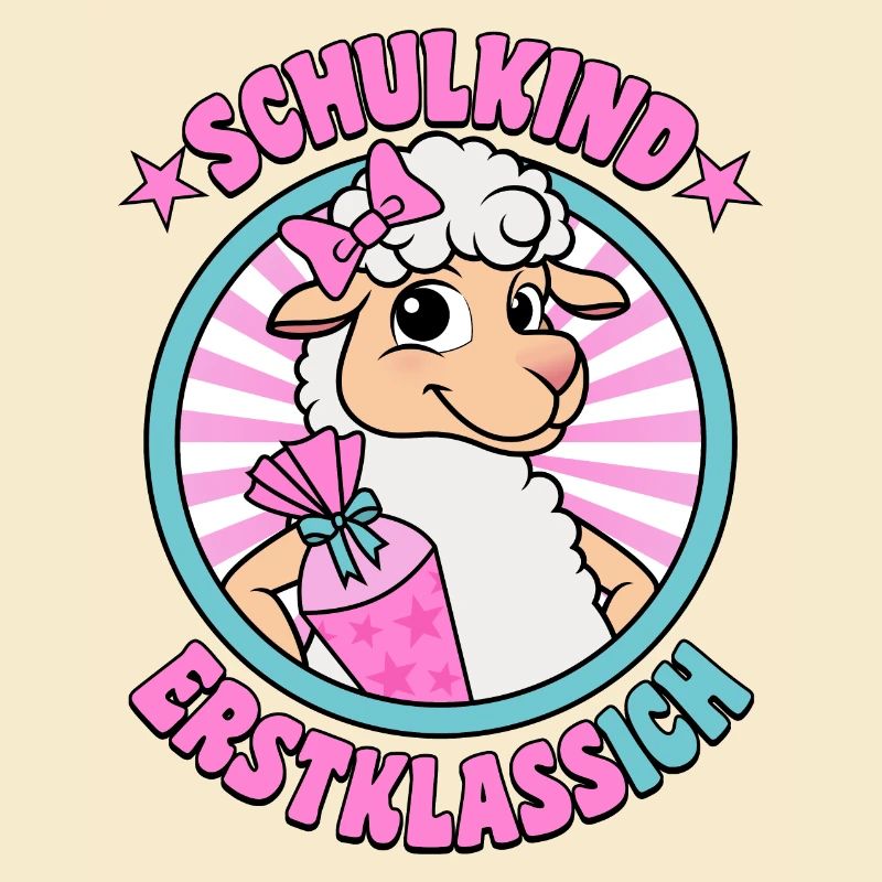 Schulkind Erstklassich Schäfchen Einschulung