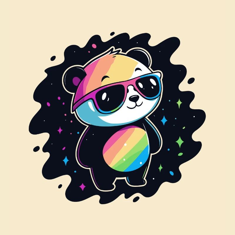 Panda Rainbow Galaxy Coole Brillen