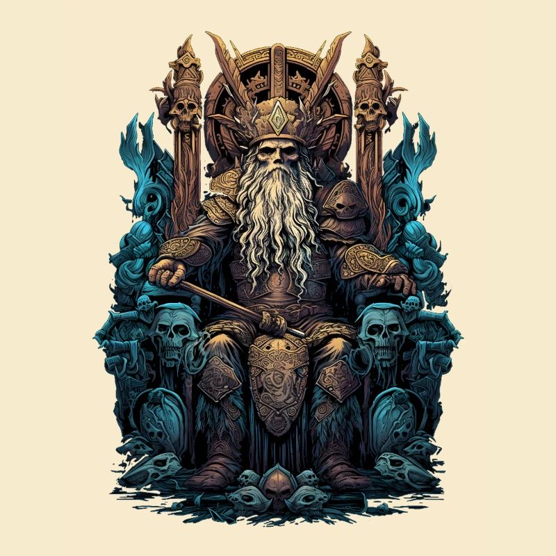 Wikinger Odin Söhne Thron Walhalla Valhalla