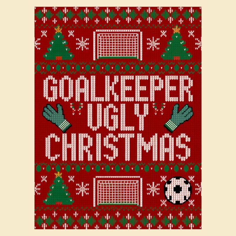 Torwart hässlicher Weihnachtspullover Design