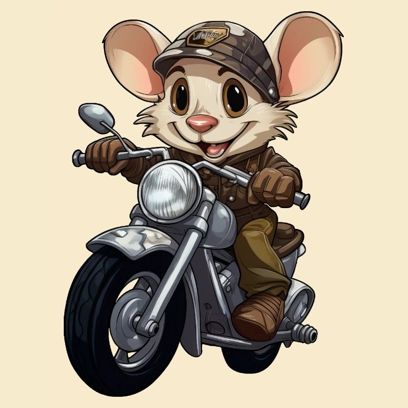 Mäuschen Motorrad / Motorradfahrer Mäuschen