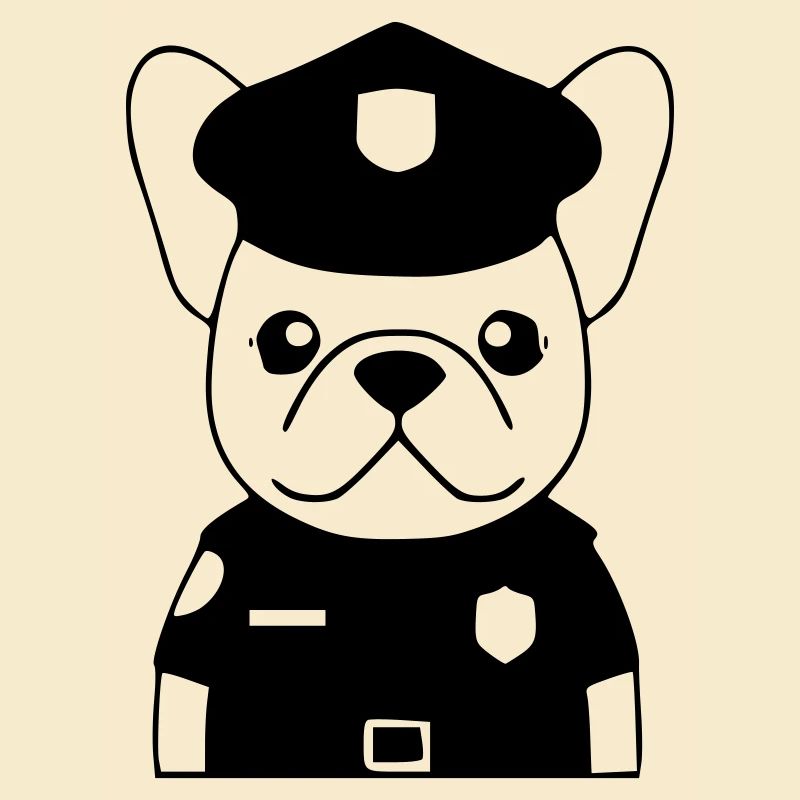 Frenchie Policeman Dog Black