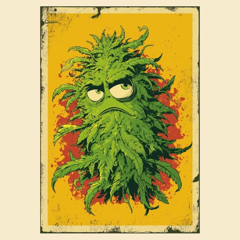 Grumpy Leaf Pop Art Cannabis