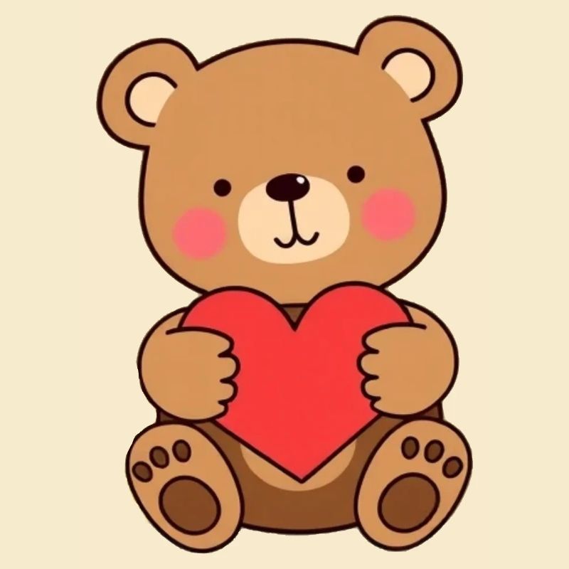 Bär mit rotem Herz Geschenk Mutter Muttertag