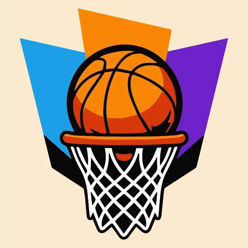 Conception graphique du dunk de panier de basket-ball