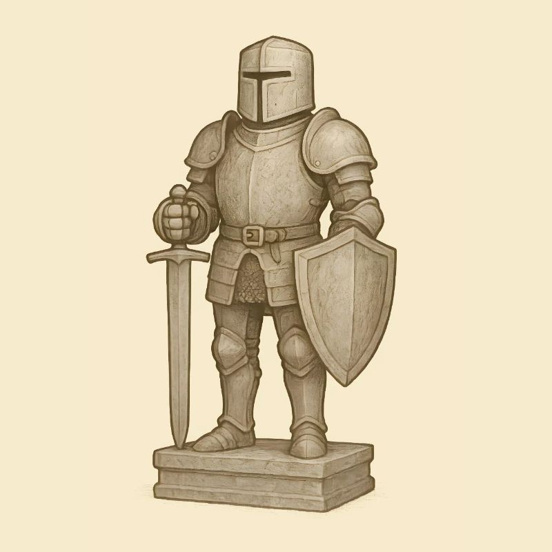 Ritterliche Samurai-Figur im Stone-Style