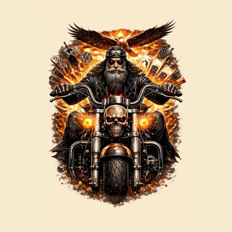 Flaming Skull Biker