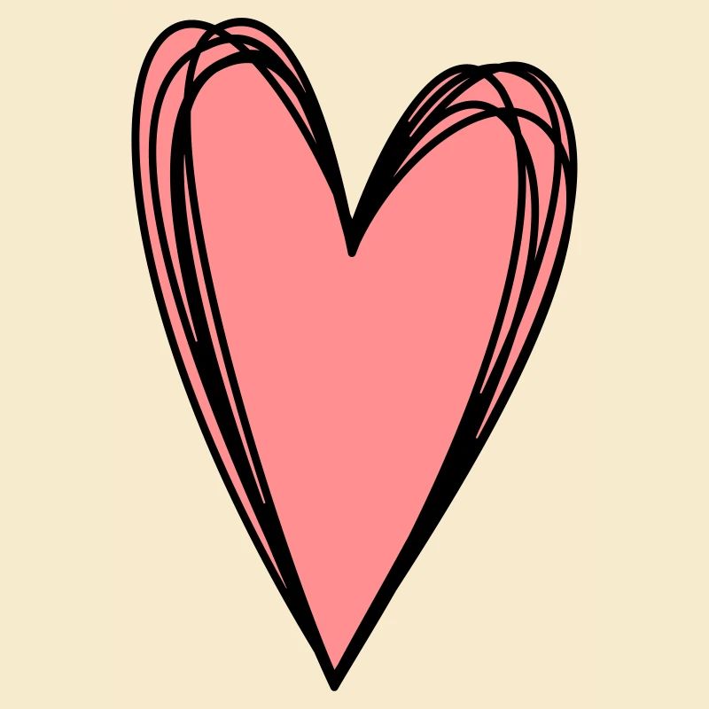 Herz rosa Scribble Doodle Geschenk Liebe