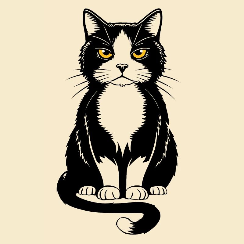 Image d’un chat noir assis