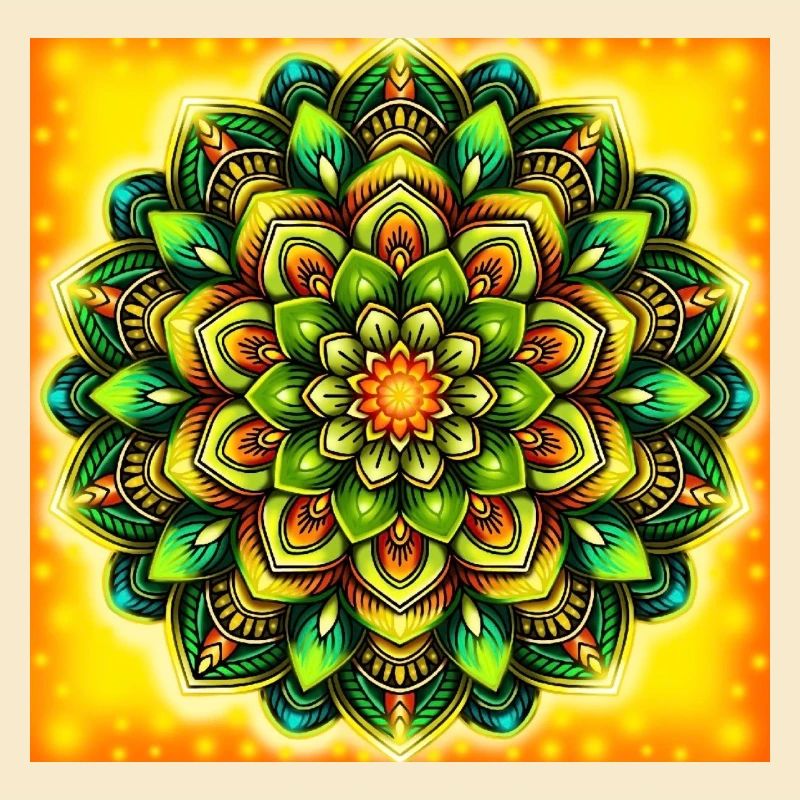 Leuchtendes Mandala-Blütenmuster