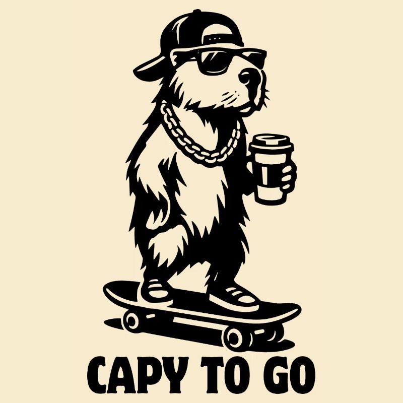 Capy à emporter | Skateboard Capybara | Café