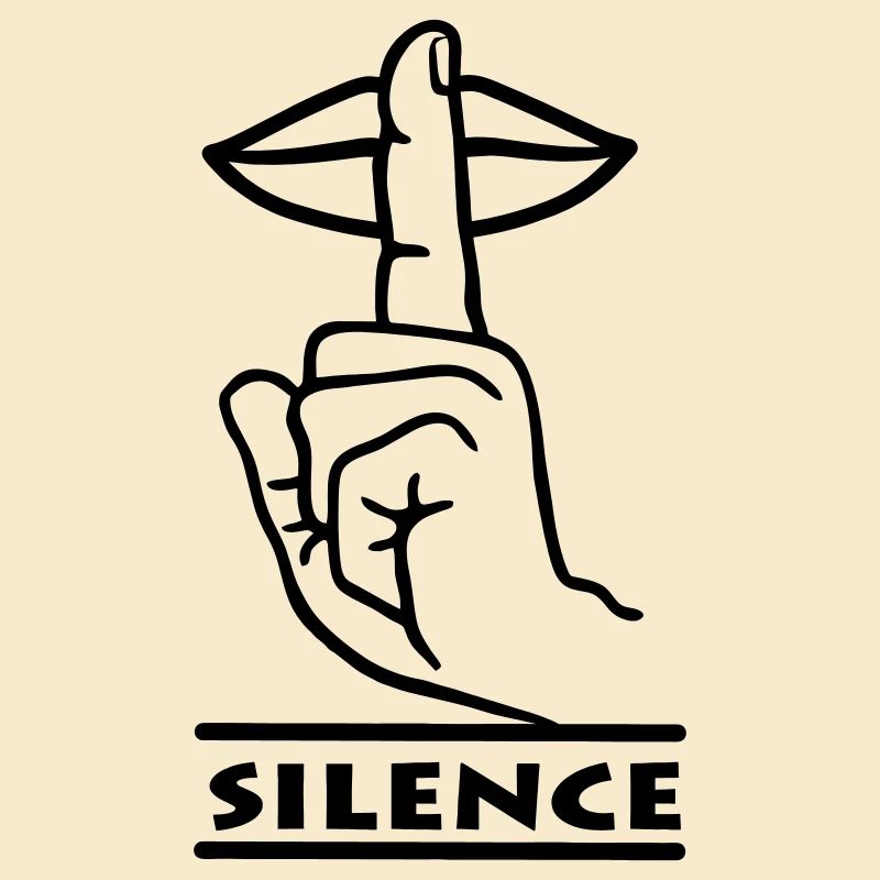 Main avec doigt silence geste de la main 'SILENCE'