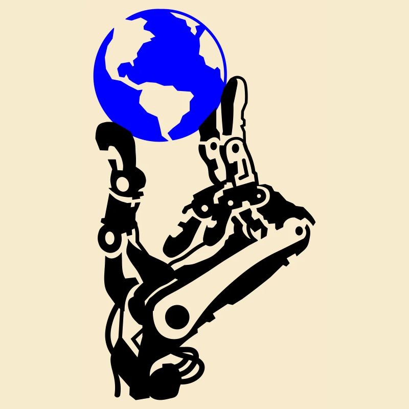 Globe dans la main robotisée