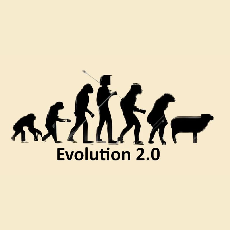 Evolution des Menschen in Silhouette
