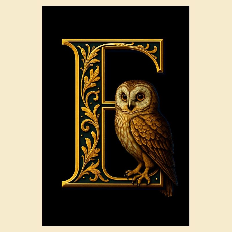 E - Magisches Ornament mit Eule