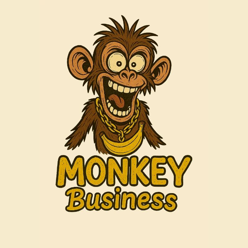 Drôle de singe avec collier et banane