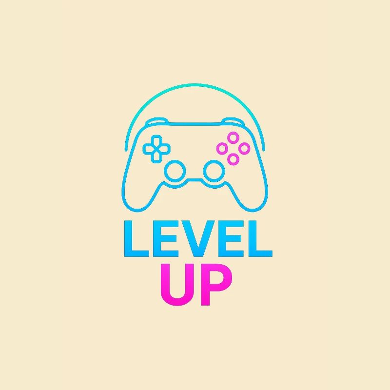 Level Up Neon Controller Graphics