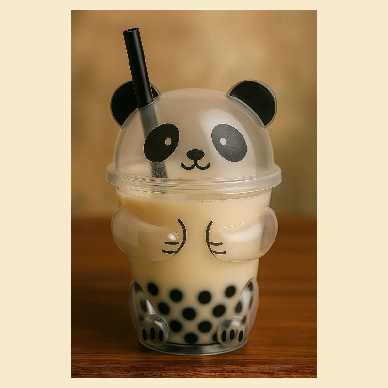 Panda Bubble Tea Cup Graphic