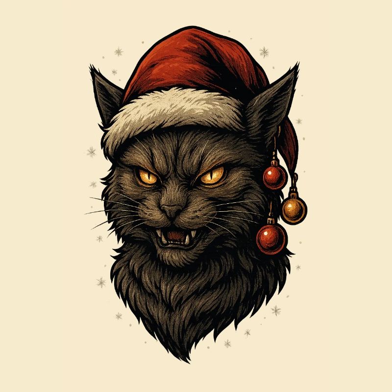 Schwarzer Weihnachtskater