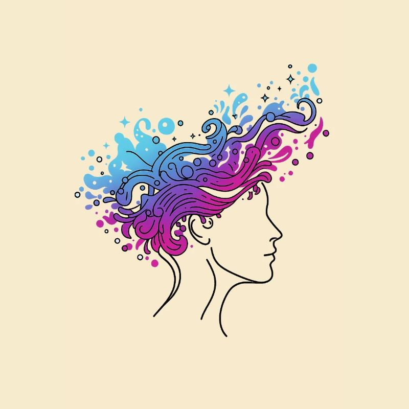 Flux cosmique de pensées – Conception de tête abstraite