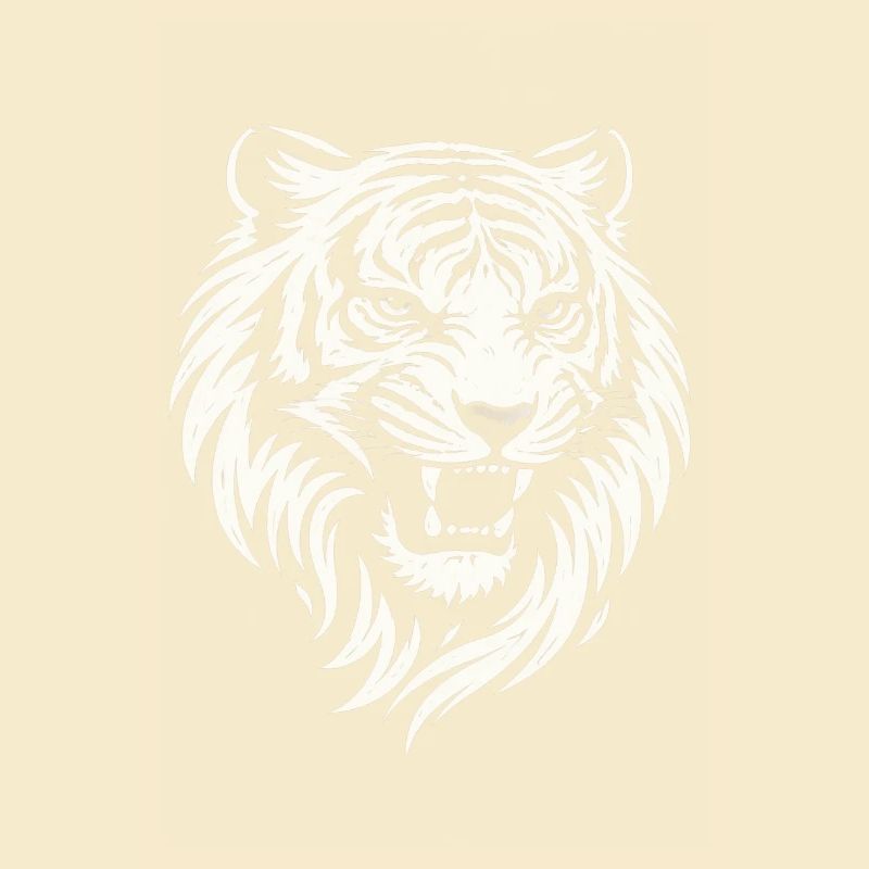 Tiger head in minimalist vector style