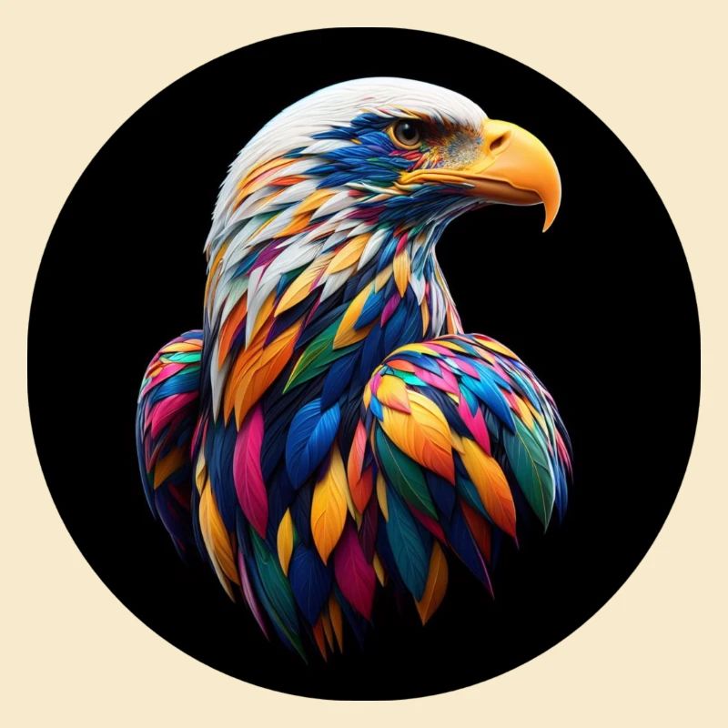Adler mit bunten Federn
