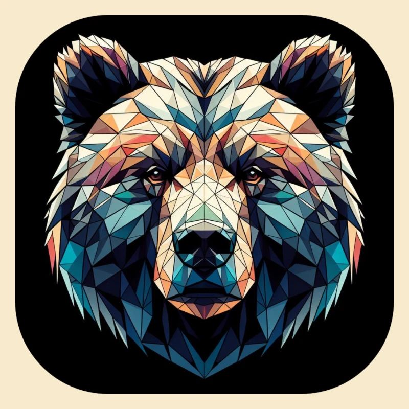 Bunter Bär in Polygon Design