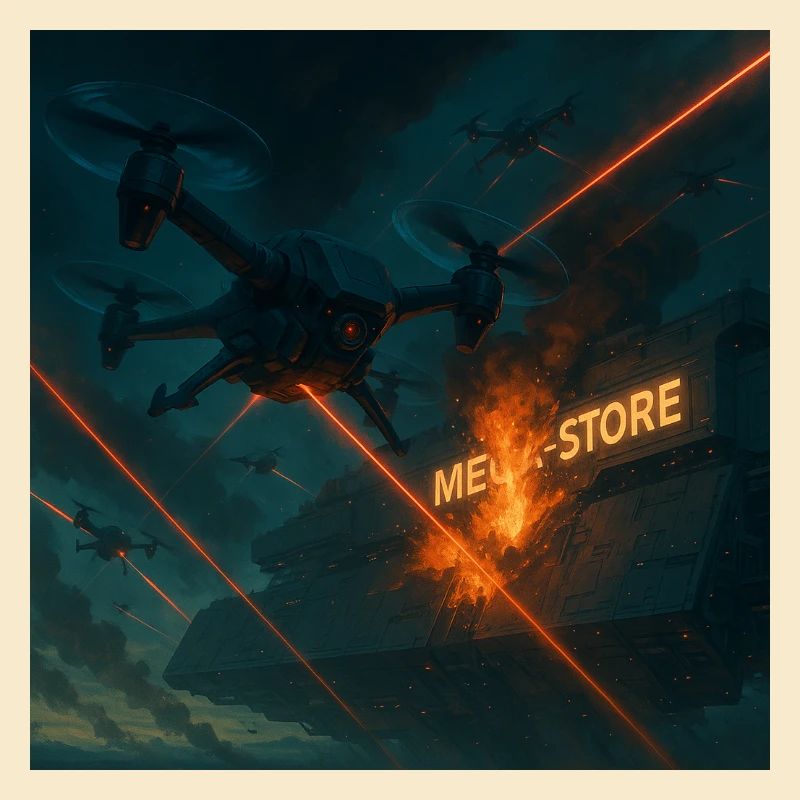 Futuristisches Angriffsbild eines Luftwaffenstützpunkts