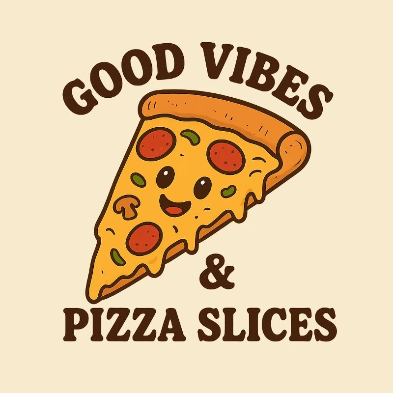 Happy pizza slice illustration