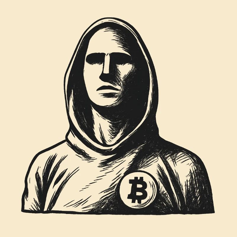 Anonymous hacker with Bitcoin logo