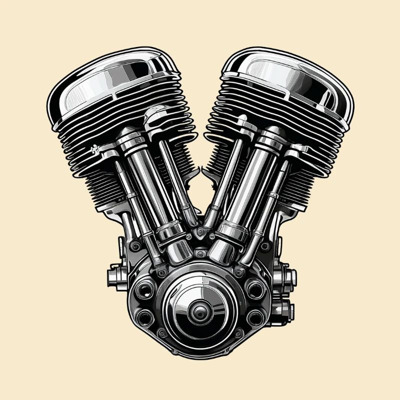 Chrome V-Twin Motor Grafik