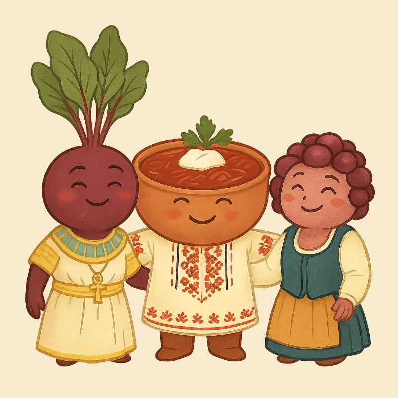 Beetroot, borsch and salad