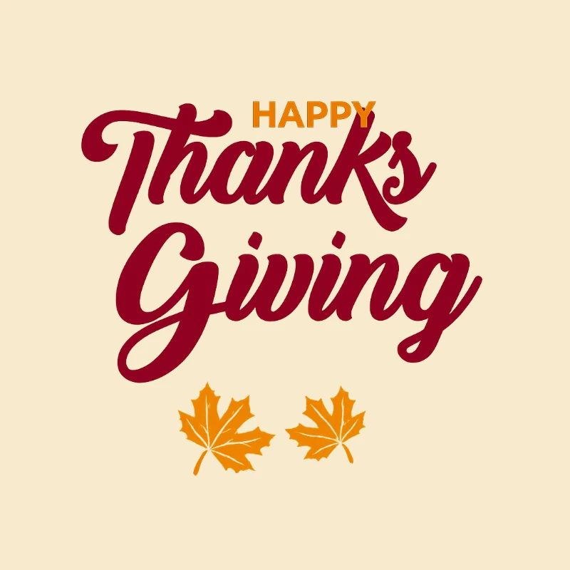 Frohes Thanksgiving-Skript mit Blättern