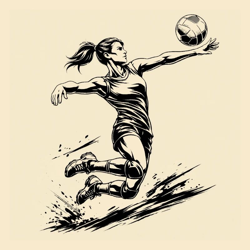 Puissance de volley-ball – Joueuse dynamique