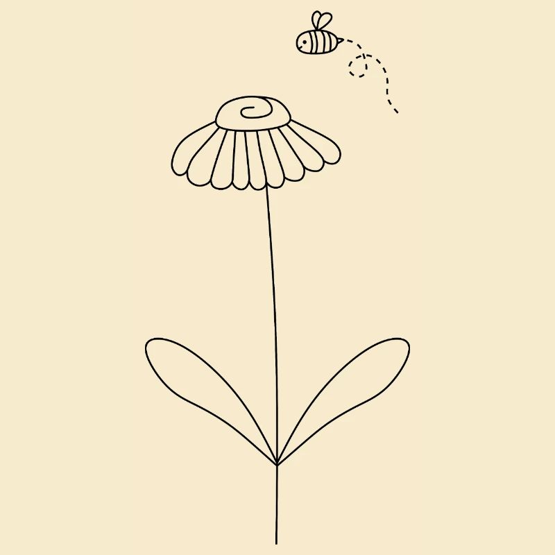 Bee And Flower Art Pattern