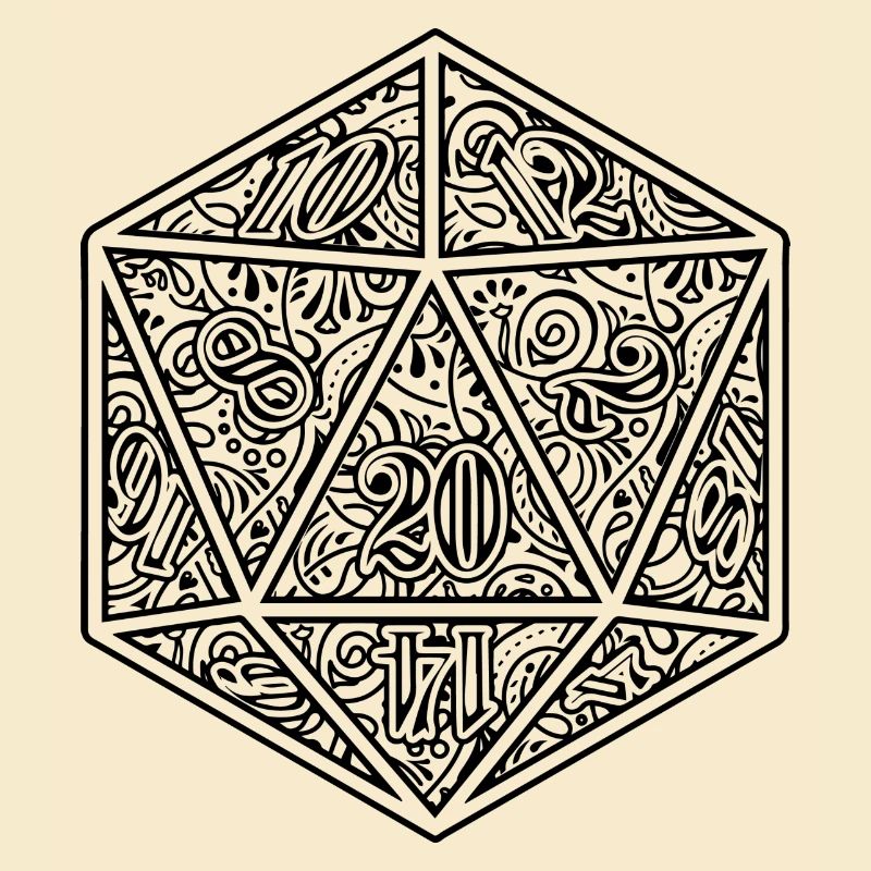 Décoration de dés D20 Conception du Cube RPG