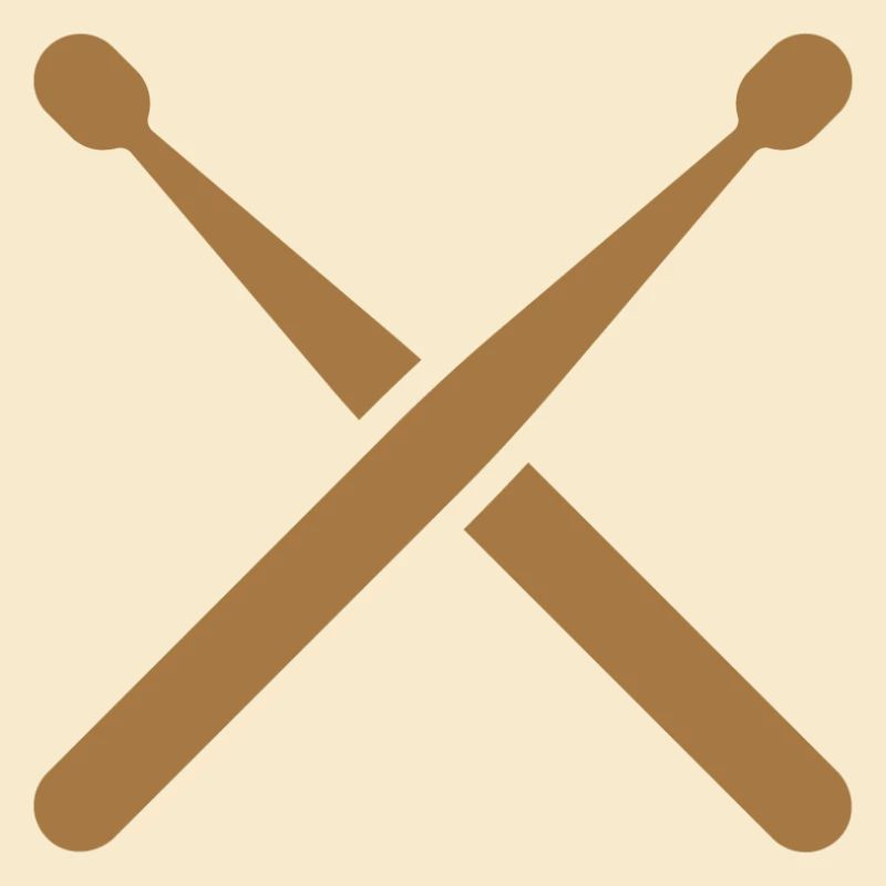 Cross drumsticks with drum pattern