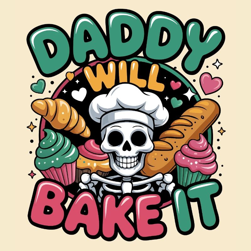 Daddy Will Bake It Skull Chef