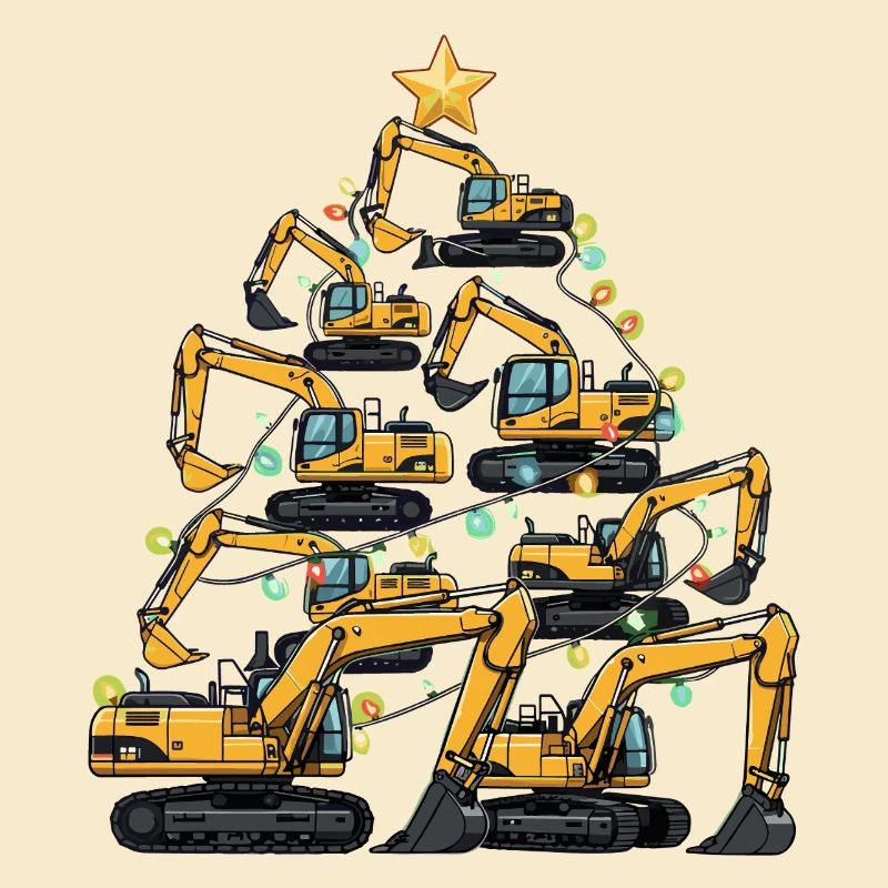 Funny Excavator Christmas Tree Gift