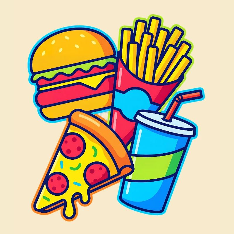 Illustration de combos de restauration rapide