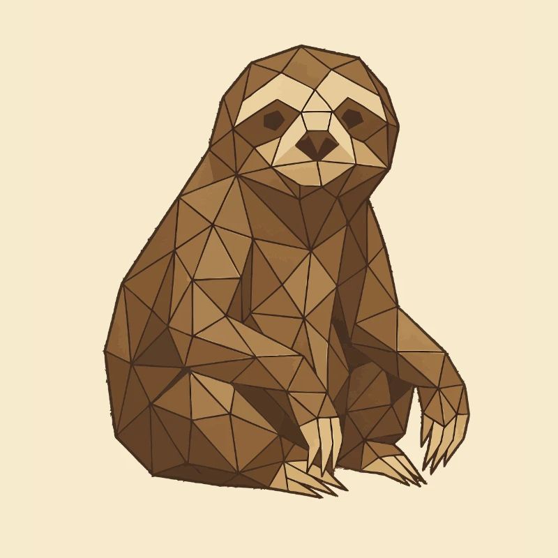 Geometric Sloth Low-Poly