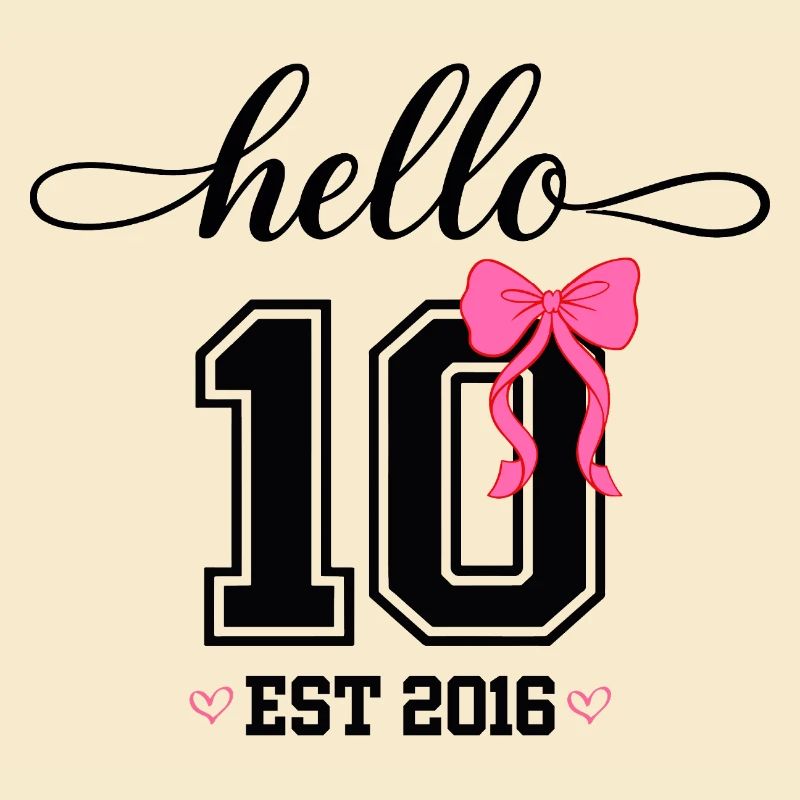 Hello 10 Est 2016 Mädchen Geburtstag Design
