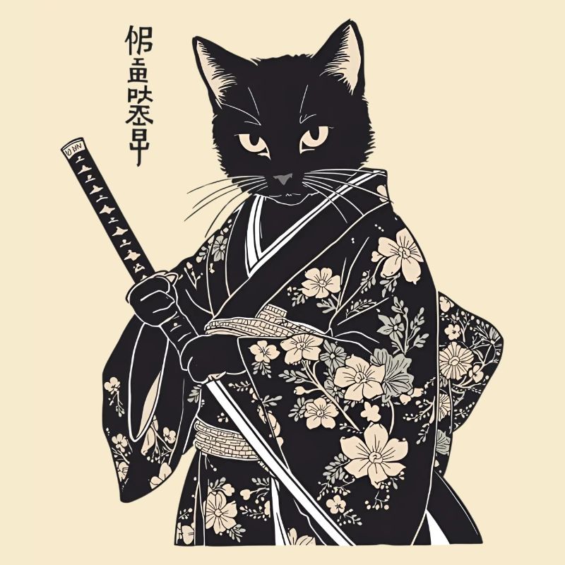 Samurai Katze – moderner japanischer Style