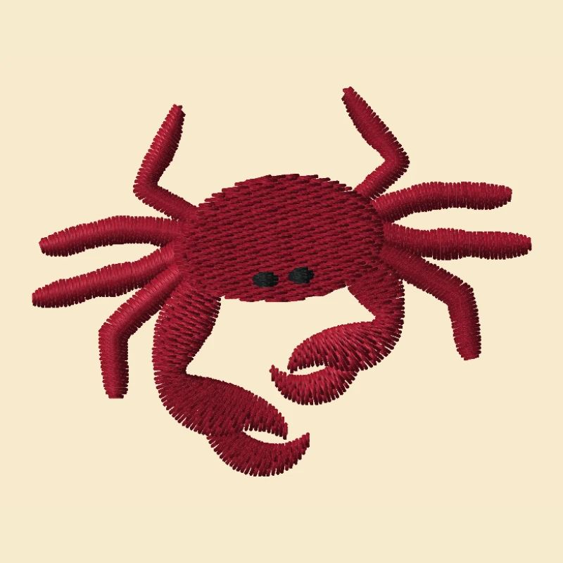 Crab embroidered