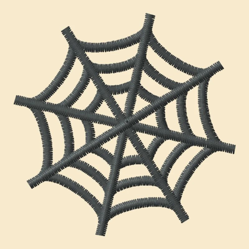 Embroidered spider web