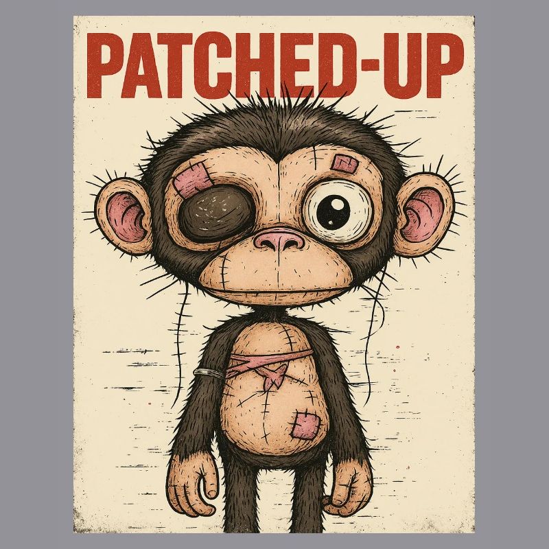 Patchwork Affe: Gepatcht und Tapfer